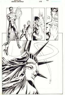 Luke Ross, Rodney Ramos - Green Lantern #179 P.3 - Green Lantern Kyle Rayner And the Statue of Liberty Splash - 2004