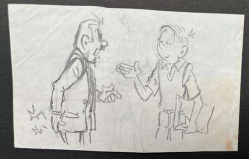 Pom - Originele schetstekening - Piet Pienter Bert Bibber 37 - Atoombrandstof Warwinkelarium - (1981) | Catawiki