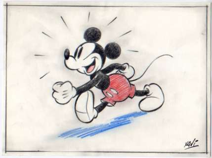 Xavi (Xavier Vives Mateu) | Mickey Mouse - The Vintage Walk - Signed Original Artwork by Xavi - (2023) | Catawiki