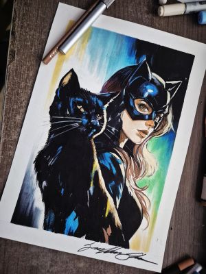 Guilherme Silva - Catwoman - Pinup art by Guilherme Silva - 8,4" x 10,8"