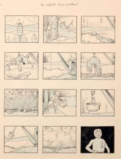 Â«Les Exploits d’un AviateurÂ». Planche Ã  l’encre de chine et aquarelle | Tessier Sarrou