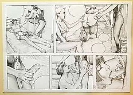 xavier duvet Pencil drawing - féminisation - planche originale Transfrancisco xavier duvet