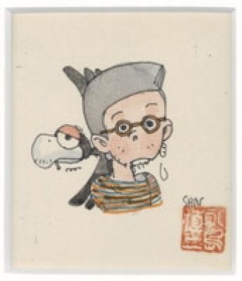 Shinji Nagashima Hand-Drawn Color Illustration"Young People" | Mandarake (Big Web)