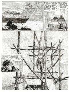 Hermann - Lot 375 - Jeremiah, Alex, planche originale à l’encre de chine pour cet album paru en 1990 chez Dupuis.