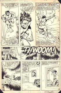 Joe Sinnott, Sal Buscema - incredible hulk #274 p. 13 - hulk at the us / canada border - signed by marvel editor: jim shooter - 1982