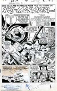 Jack Kirby - Original Art for Fantastic Four #14, page 1 (Marvel, 1963). A fantastic splash page for one of the - | Heritage