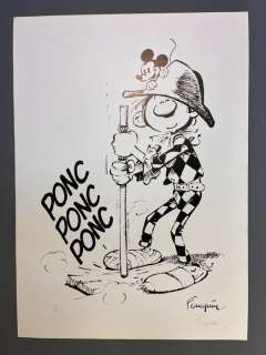 Franquin, André - 1 Offset Print - Gaston - Arlequin - 1986 | Catawiki
