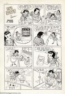 Vic Herman - Original Art for Sad Sack #1, Complete 2-Page Story, "Li‘l Dot Bakes a Cake" (Harvey, -