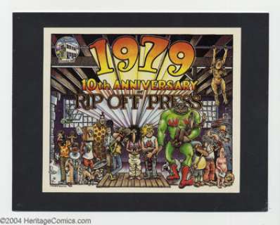 Gilbert Shelton and Paul Mavrides - Original Production Art "10th Anniversary" (Rip Off Press, 1979). -