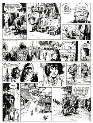 Franz - Lot 386 - Poupée d’ivoire, Le tombeau Scythe, planche originale à l’encre de chine.