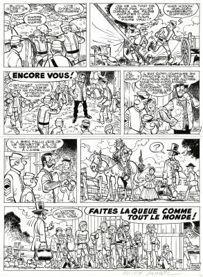 Lambil | Les Tuniques Bleues, L’oreille de Lincoln, planche originale à l’encre de chine pour cet album paru en 2003 chez Dupuis. | Septimus