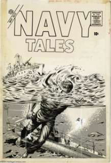Bill Everett - Navy Tales #1 Cover Original Art (Atlas, 1957). Bill Everett did a magnificent job of picturing - | Heritage