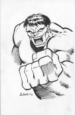 Joe Rubinstein | Hulk Back Board Sketch | Joe Rubinstein