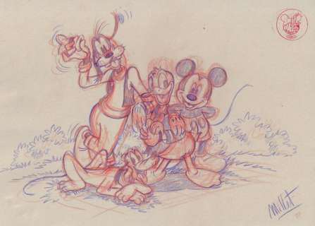 Millet | Millet - 1 Original drawing - Mickey Mouse - Vintage style | Catawiki