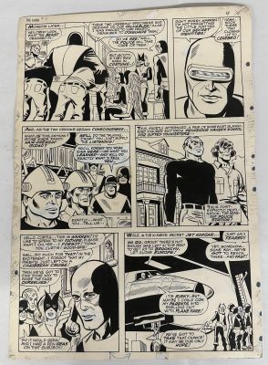X-Men #34 pg 4 Original Comic Art Dan Adkins Cyclops Angel Beast 1967 | Neat Stuff Vault