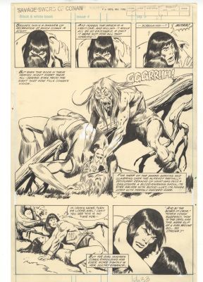 SAVAGE SWORD CONAN #61 PG 33 ORIGINAL ART ALL JOHN BUSCEMA 1/2 Splash | Neat Stuff Vault
