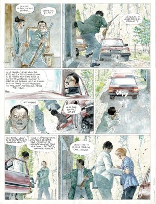 Hermann | Lune de Guerre, planche originale à l’aquarelle pour cet album paru en 2000 chez Dupuis. | Septimus