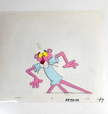 Lot 69 - La Panthère Rose (The Pink Panther) Dessin et cellulo à l’encre… | ArtFlow Enchères