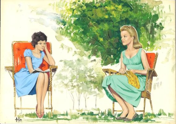 Lot 478 - Alain Gourdon dit ASLAN (1930 -2014) Conversation Illustration à la… | misc / divers