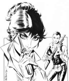 Romero, Enric Badia - 1 Original drawing - Modesty Blaise - Preliminary cover - Honey Gun #84 | Catawiki