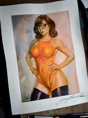 Guilherme Silva - Velma - Pinup art by Guilherme Silva - 11" x 15"