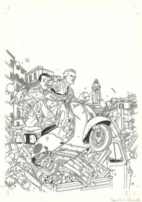 Jean-Christophe Thibert | Couverture originale réalisée pour l’édition noir et blanc - Il faut sauver Hitler - Kaplan & Masson | Daniel Maghen