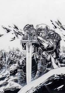 Varanda Alberto | Â«Le vieux guerrierÂ». Encre de Chine sur papier. Format | Tessier Sarrou