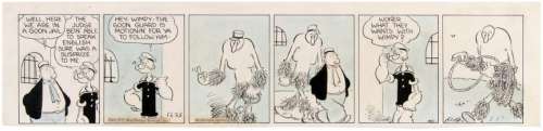 "POPEYE" ORIGINAL DAILY STRIP ART FEATURING GOONS. | Hake’s