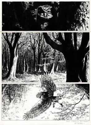 Servais | Lova, Tome 1, planche originale à l’encre de chine pour cet album paru en 1992 chez Dupuis. | Septimus