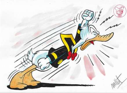 Millet - 1 Original colour drawing - Donald Duck - Vintage Style | Catawiki