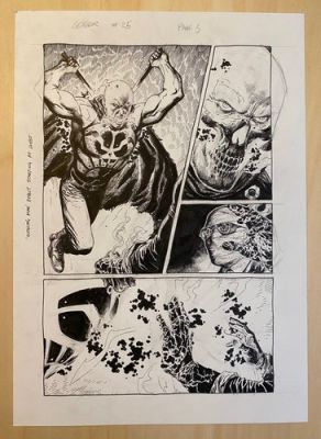 Gary Frank Geiger original comic art #25, p5. Superman, Batman, Hulk artist