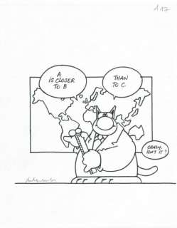 Geluck. Illustration originale Le Chat | BDEnchères