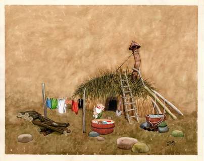 Walt Scott - Gnome Washing Clothes in Bucket
