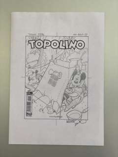 Corrado Mastantuono - 1 Original preliminary drawing - Topolino - n. 2374 Topolino e Pippo in campeggio - 2001 | Catawiki