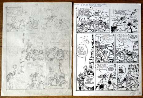 Sirius - 2 Page originale + page préliminaire - Bouldadar et Colegram - La Guerre des Kobolds - 1980 | Catawiki