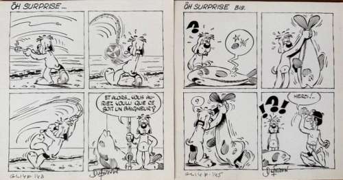 Dufranne, Henri - 2 Original page - Gai Luron T14 - 1970 | Catawiki