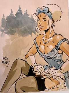Meynet, Félix - 1 Original colour drawing - Mirabelle coquine à Paris | Catawiki