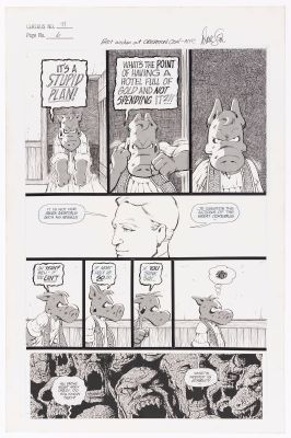 Lot 176 - DAVE SIM CEREBUS THE AARDVARK #71 COMIC BOOK PAGE ORIGINAL ART. | Hake’s