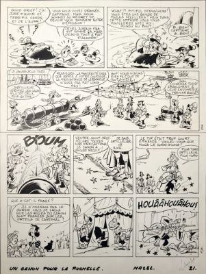 Mazel, Luc - 1 Original page - Câline et Calebasse (Les Mousquetaires) - Un canon pour La Rochelle, page 21 - 1973 | Catawiki