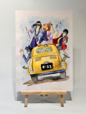 Davide Zanella Arte Zeta Studio - 1 Original colour drawing - Lupin Terzo - Il Colpo è Servito - Lupin The Third - 2025 | Catawiki
