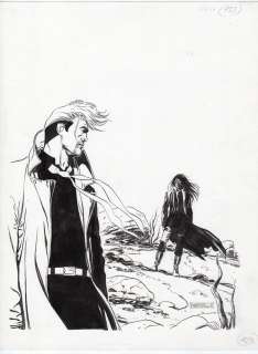 Roberto de Angelis - Copertina originale per Nathan Never 123 ‘Piste infuocate’. Cm. 30 x 40. Anno 2001.