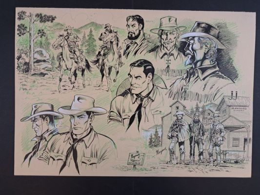 Magnus & Romanini - 1 Original drawing - Tex La Valle del Terrore