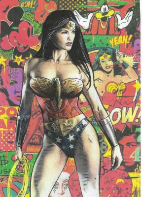 Vercelli, Gino - 1 Original colour drawing - Wonder Woman - Omaggio in versione Pop - 2022 | Catawiki