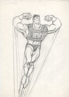 Jan van Haasteren - 1 Original drawing - Man - Superman | Catawiki