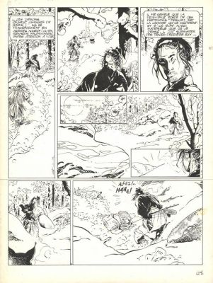 Marc Michetz | Planche originale n°44 accompagnée de sa mise en couleurs - Par-delà les cendres - Kogaratsu | Daniel Maghen