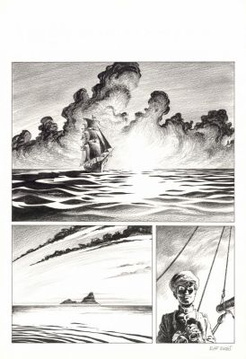 Riff Reb’s | Planche originale "Un sourire" - Hommes à la mer | Daniel Maghen