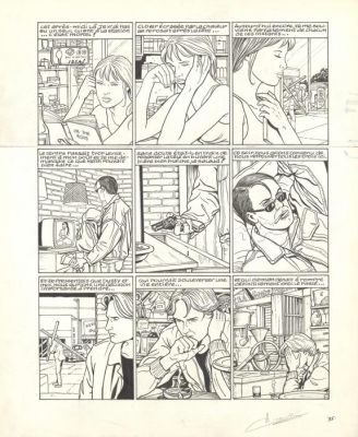 Viviane Nicaise | Planche originale n°35 accompagnée de son bleu de mise en couleurs - Clover - Loranne | Daniel Maghen