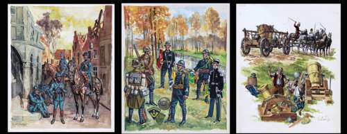 Funcken | Ensemble de 3 illustrations couleurs Ã  la mine de… | Banque Dessinée