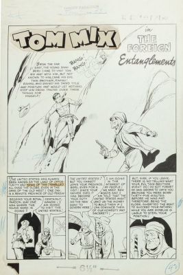 Unbekannt - 1 Original drawing - Tom Mix - The Foreign Entanglements - 1950 | Catawiki