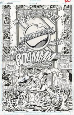 Jurgens, Dan - SUPERMAN #75: THE DEATH OF SUPERMAN PAGE 19 Splash Page | ComicConnect